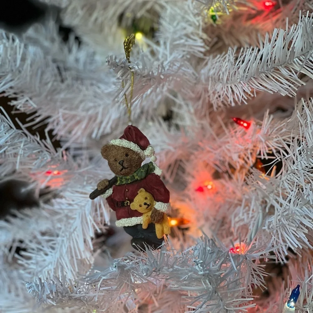 Vintage Teddy Bear Christmas Tree Ornament